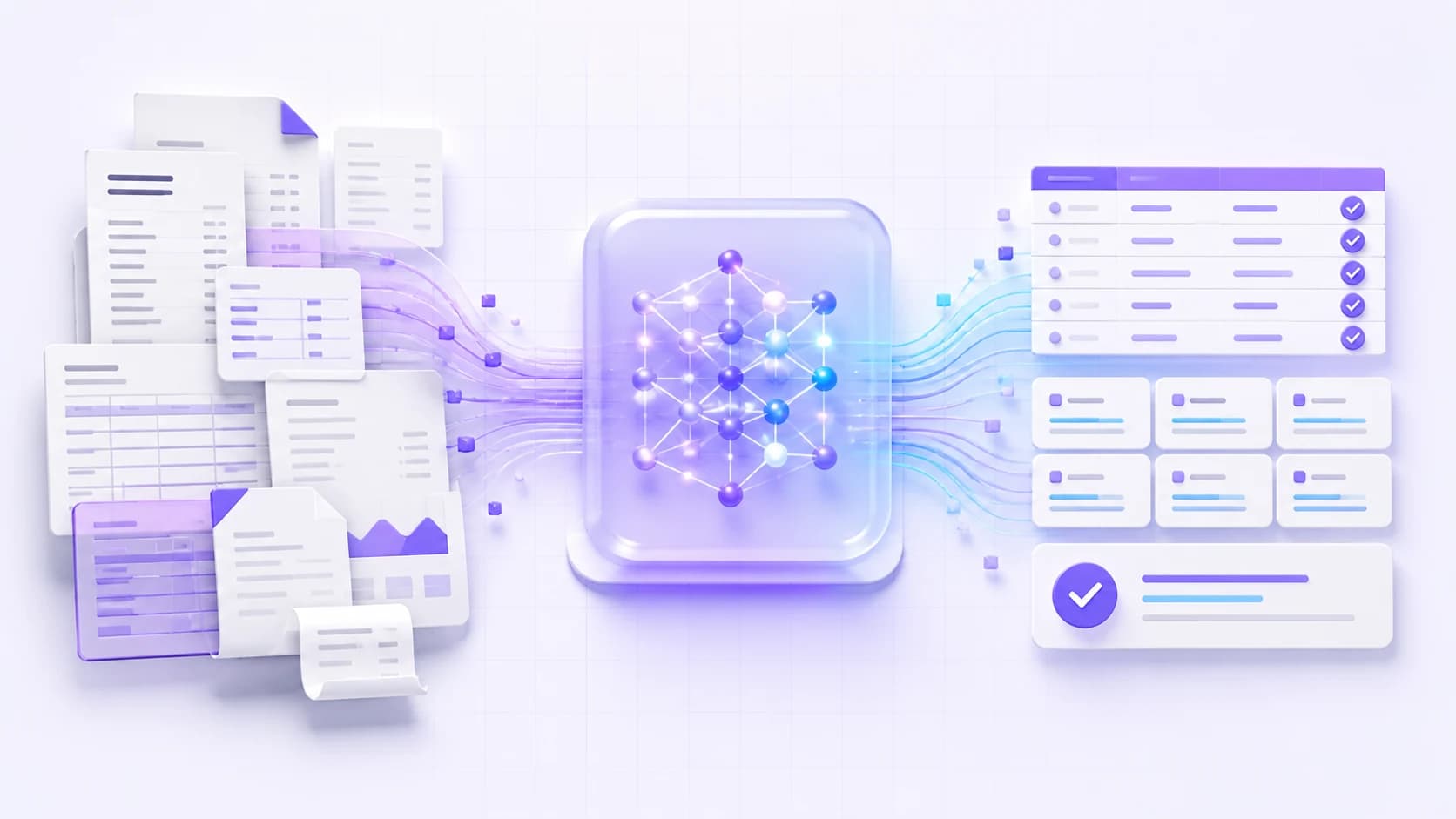 Business documents flowing through GenCMS into structured review-ready data