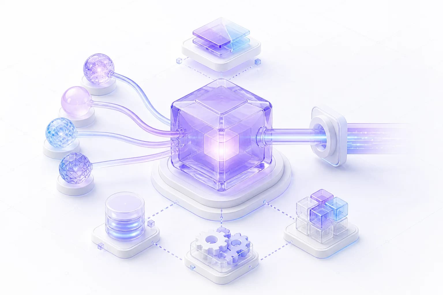 Concept illustration of GenCMS connecting models to planned Memory, Skill, Agent and Workflow execution through a unified interface